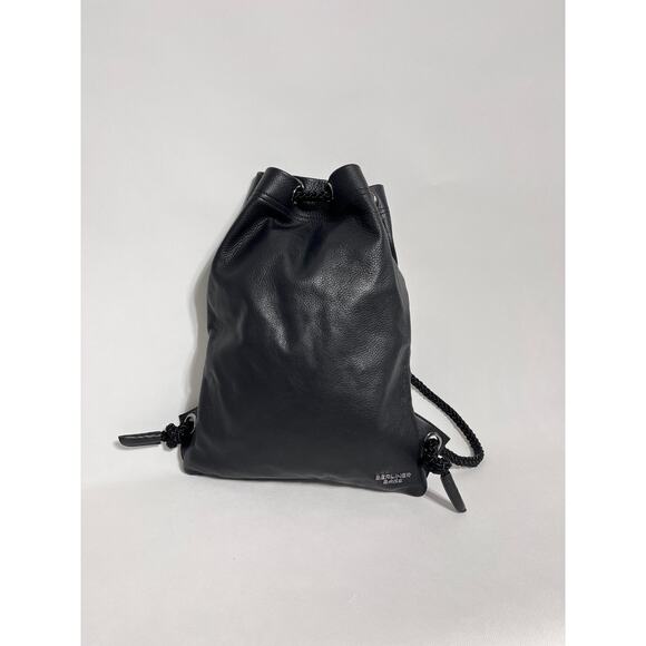 Berliner Bags Leather Backpack Gym Day Bag Black Drawstring - Picture 14 of 14